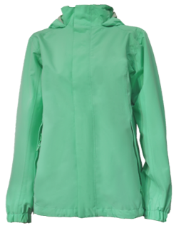 Jelly Mint outdoor jacket sample from Hwafune, WGSN &times; Coloro S/S 2026