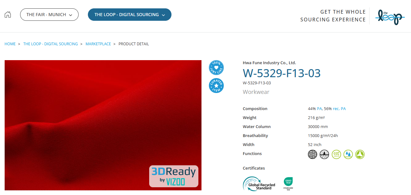 Performance Days selected functional fabric W-5329-F13-03 by Hwafune