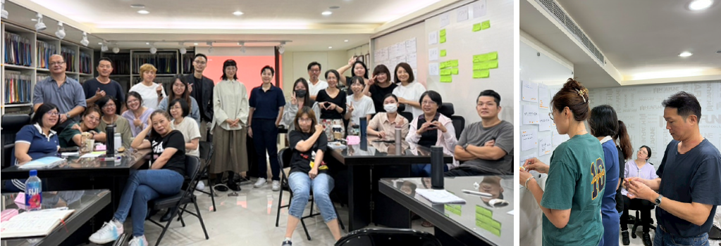 Hwafune team participating in an internal brand rebranding workshop